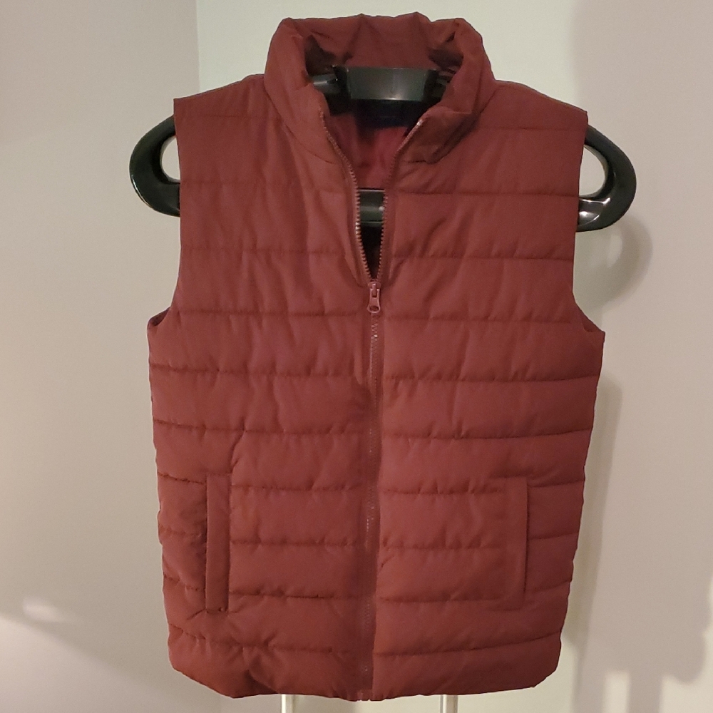 Arizona Jean Company Red Quilted Vest with Stand-Up Collar